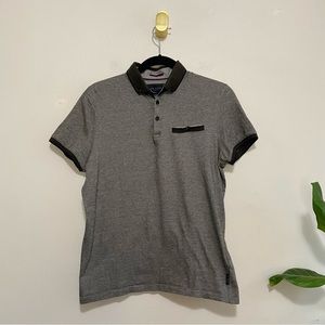 Ted Baker Gray Green Short Sleeve Polo Shirt